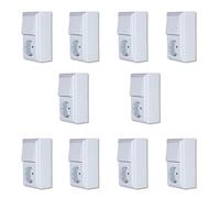 REV PlanoLuxe - Set di 10 prese a parete con interruttore A/W, colore: Bianco