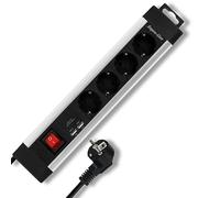 REV POWER STRIP 4-FOLD + KS USB SUPRALINE SWITCH BLACK