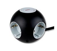 REV PowerGlobe, presa a cubo, rotonda, con interruttore, 1,4 m, 3500 W, nero-grigio