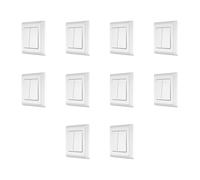 REV PrimaLuxe - Set di 10 interruttori serie completi con telaio, colore: Bianco