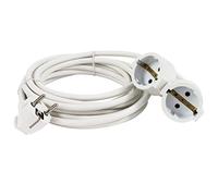 REV Prolunga a 2 prese, con doppio accoppiamento, 5 m, per interni, 3680 W, bianco