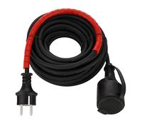 REV Prolunga da 10 m con protezione del cavo, prolunga per esterni, max. 3680 W, IP44, resistente agli spruzzi, colore: nero