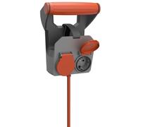 REV Prolunga RollON - Prolunga con doppia presa, IP44, 3,680 W, 10 m, supporto da parete, arancione