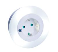REV Ritter 00337173 - Luce notturna a LED, con sensore e con presa per ulteriore spina, colore: Bianco