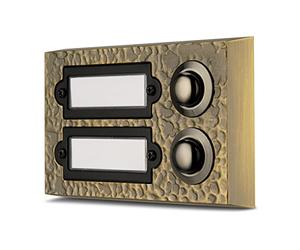 REV Ritter 0504370555 - Campanello a muro, con 2 pulsanti, superficie in bronzo