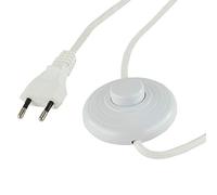 REV Ritter 0505665555 - Cavo Euro con interruttore a pedale, 2 m, bianco