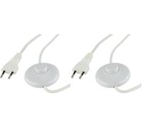 REV Ritter 0505665555 - Cavo Euro con interruttore a pedale, 2 m, bianco (Confezione da 2)