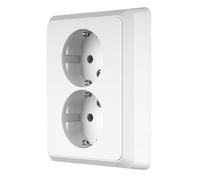 REV Ritter 0510066992 - Presa a 2 ingressi PrimaLuxe, bianco | Kit completo con telaio, facile installazione, design moderno