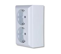 REV Ritter 0510072777 - Presa doppia Planoluxe, montaggio sopra intonaco, colore: Bianco