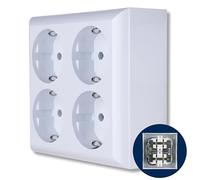 REV Ritter 0510172555 - Presa multipla a 4 ingressi PlanoLuxe, colore: bianco