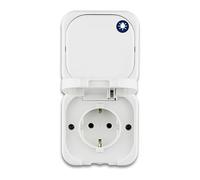 REV Ritter 0510238777 - Interruttore combinato di spegnimento/commutatore a parete AquaTop e presa, bianco