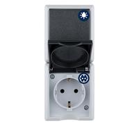 Rev Ritter 0510241555, Presa elettrica con interruttore/Deviatore IP44, sopraintonaco, forma A