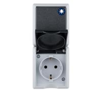 Rev Ritter 0510241555, Presa elettrica con interruttore/Deviatore IP44, sopraintonaco, forma A