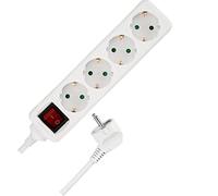 REV Ritter 0512268555 - Ciabatta elettrica a 4 prese con interruttore e sicurezza bambini, 1,4 m, colore bianco