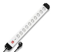 REV Ritter 0512523555 - Presa multipla 10x in plastica con soppressore di sovratensioni, 2 m, colore: Bianco