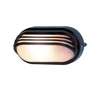 REV Ritter 0590057555 - Lampada ovale in alluminio, con copertura, 60 W, colore: Nero