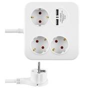 Rev Ciabatta Elettrica Power Quad 3 Fold 2xusb Multiple Socket Outlet