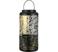 REV Lampada solare da giardino, 38 cm, con ciotola decorativa e staffa da appendere, bella decorazione da giardino, in metallo, IP44, colore: nero