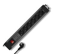 Rev 0015653513 multipresa con interruttore 6 scomparti antracite nero schuko