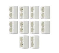 REV SAPRSET - 10 prese doppie, 2 prese a parete, bianco crema