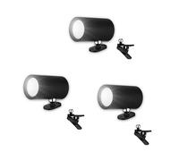 REV Set di 3 lampade da parete a LED per interni, con batteria, 120 lm, dimmerabili, girevole a 360°, lampada da lettura senza fili, ideale per corridoio, camera da letto e soggiorno, nero