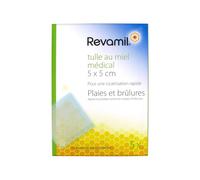 Revamil Tulle al Miele Medico 5x5 cm 5 Pezzi - Garza medicata