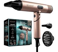 REVAMP Dynamic Radiance X Shine Asciugacapelli Portatile Motore Digitale Intelligente per Asciugatura Rapida - Leggero, Silenzioso, Aria Fredda - 3 Accessori Magnetici per Styling Pro