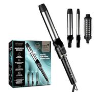 REVAMP Multistyler Revolve 3-in-1 - Arricciacapelli Automatico Rotante con Spazzola 38mm, Cono 32mm e 19mm - Per Onde Morbide, Ricci Elastici, Volume Facile, Styling Versatile