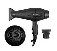 REVAMP Progloss 5500, Asciugacapelli Professionale Potente 2400 W con 2 Beccucci e Diffusore, Phon con Tecnologia Ionica Avanzata, Infuso con Oli Liscianti, 4 Impostazioni di Calore, 2 Velocità, Nero