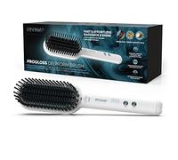 REVAMP Progloss Deep Form Brush, Spazzola Lisciante con Rivestimento in Ceramica per Capelli Morbidi e Lisci, Spazzola Riscaldante Infusa con Oli Liscianti, Temperatura 130°C-210°C, Bianco