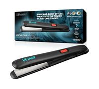 REVAMP Progloss Digital, Piastra per Capelli Professionale in Ceramica con Tecnologia Ionica per Ottenere Capelli Lisci o Ricci, Infusa in Oli Liscianti Progloss, Temperatura 80°C - 235°C, Nero