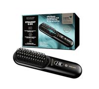 REVAMP Straight & Go Spazzola Lisciante Senza Fili - Piastra Portatile con Ioni, Denti in Ceramica, Ricarica USB-C, 60 min di autonomia - Spazzola da Viaggio per Capelli e Barba