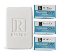 Reveka Skincare Sapone a base di magnesio tutto naturale tripla macinata con tea tree menta piperita e burro di karitè biologico essenziale per bagno e doccia, lussuoso al tatto, ricco di umidità