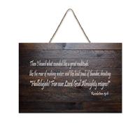 Revelation 19:6 Then I Heard What Sounded Like A Great Multitude, Like The Roar of Rushing Waters An Rustic Wood Welcome Sign for Front Portch Door Aula Coffee Club Targa in legno 15,2 x 25,4 cm