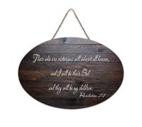 Revelation 21:7 Those Who Are Victorious Will Eredit All This, And I Will Be Their God And They Wil, cartello rustico in legno da appendere, decorazione da parete per soggiorno, camera da letto, porta