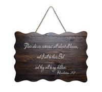 Revelation 21:7 Those Who Are Victorious Will Inherit All This, And I Will Be Their God And They Wil, cartello di benvenuto in legno rustico per portico anteriore porta aula Coffee Club Targa in legno