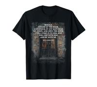 Revelation 3:20 I Stand at The Door And Knock - Jesus Quote Maglietta