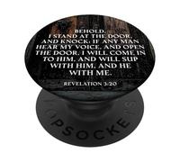Revelation 3:20 I Stand at the Door and Knock - Jesus Quote PopSockets PopGrip Adesivo