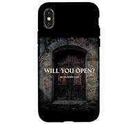 Revelation 3:20 I Stand at the Door and Knock, Will You Open Custodia per iPhone X/XS