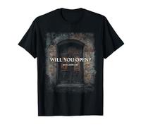 Revelation 3:20 I Stand at The Door And Knock, Will You Open Maglietta