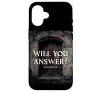 Revelation 3:20 I Stand at the Door & Knock, Will You Answer Custodia per iPhone 16