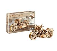 Revell Tiny Adventures 00614 - Moto Cruiser V-Twin, kit modellino in legno scala 1:13, con motore Pull Back & Go, lunghezza 18 cm