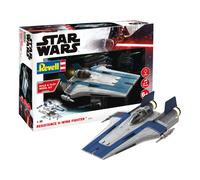 Star Wars Resistance A-wing Fighter, Blue 1:44 Plastic Model Kit 06773 REVELL