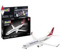 Revell 63772 - Set di modellini Boeing 737-800 "Turkish Airlines, scala 1:144, in plastica, con accessori