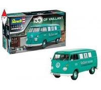 Gift Set Volkswagen T1 Bus 150 Years Of Vaillant 1:24 Plastic Model Kit REVELL