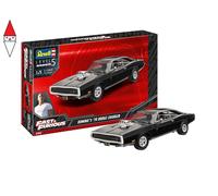 Revell Model Kit Dominics 1970 Dodge Charger Argento