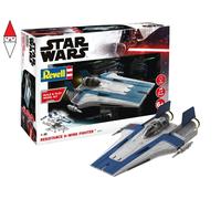 Star Wars Resistance A-wing Fighter, Blue 1:44 Plastic Model Kit 06773 REVELL