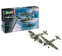 REVELL 1/72 KIT AEREO COMBAT SET BF109G 10 SPITFIRE MK.V MODELLINO AUTO STATICO