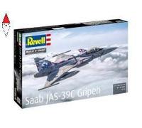 Revell 03776 Saab JAS-39C Gripen - Kit modellino in plastica non verniciata, scala 1:72