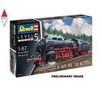 REVELL 1/87 MODEL SET EXPRESS LOCOMOTIVE S 3/6 BR 18(5) AND TENDER 22T 31.7